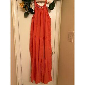 King Universal Women’s Sleeveless Cottage Core Beachy Orange Small